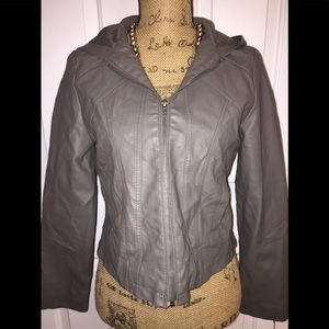 Medium faux leather jacket.